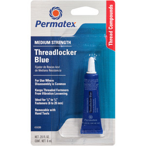 Blue Medium Strength Threadlocker, 6 ml. Tube, Each