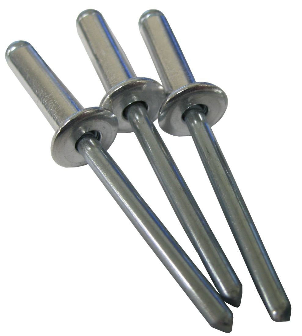 Steel/Steel Rivet, 1/8" Diameter, .376 - .500 Grip Range, Pack of 100