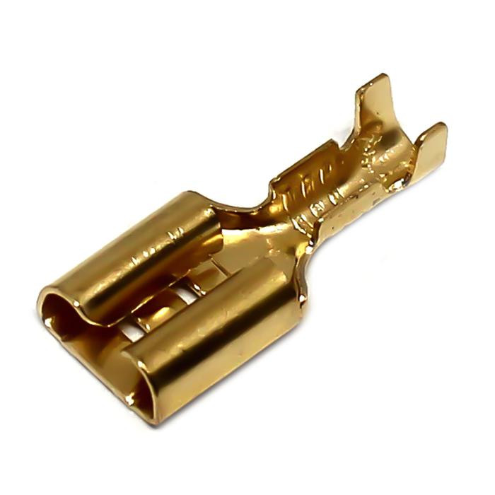 Non Insulated Open Barrel OEM Style Female Spade Connector without Tab, Pack of 25