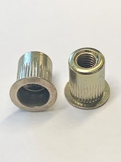 1/4"-20 Steel Knurled Large Flange Rivet Nut, Pack of 500