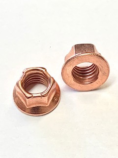 8mm x 1.25mm x 10WS Copper Locking Hex Nut, Pack of 10