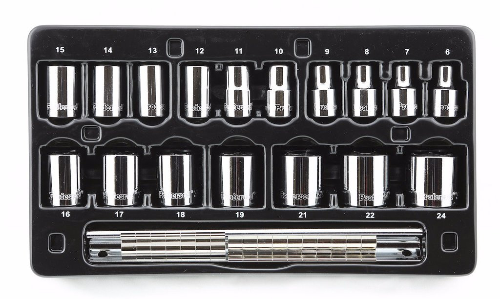 Metric Socket Set,  3/8" Drive, 6 Point