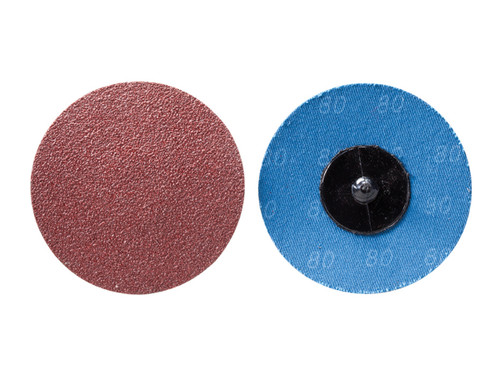 2" Quick Change Sanding Disc, 80 Grit, Aluminum Oxide, Pack of 10