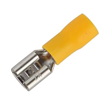 Yellow Female Spade Connector, Pack of 25