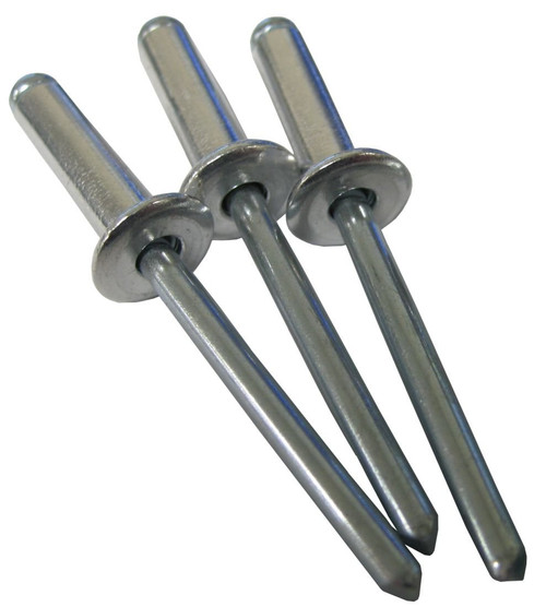 Steel/Steel Rivet, 1/8" Diameter, .251 - .312 Grip Range, Pack of 100