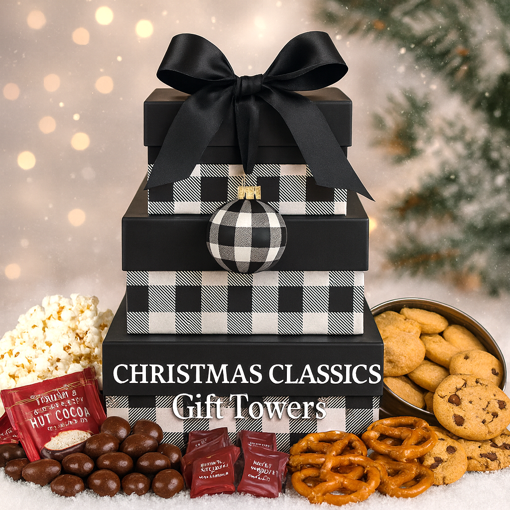 Christmas Classics Gift Towers holiday gifts Joyce’s Baskets Miami