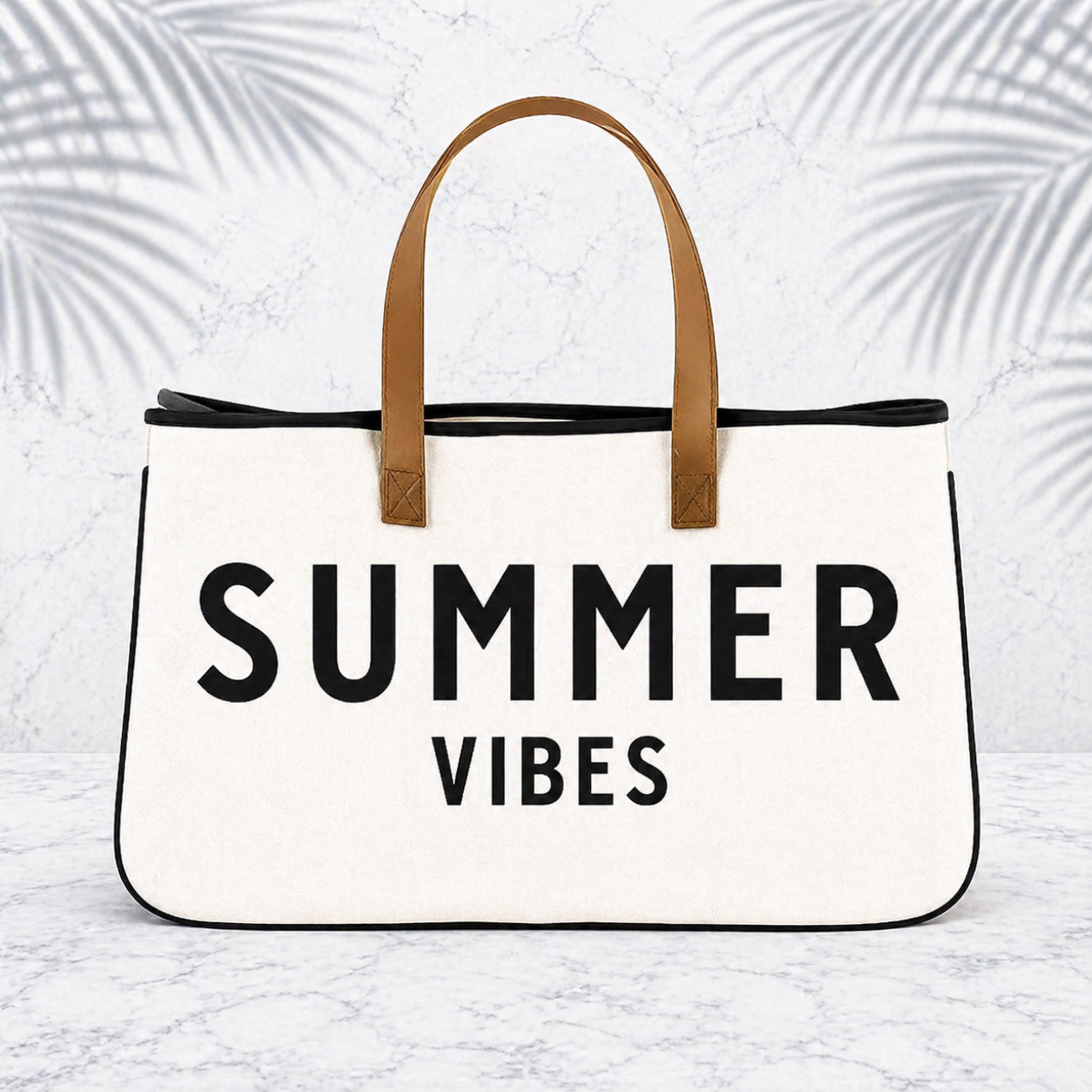 Summer Vibes Canvas Tote Sunny Getaway Gift Joyce’s Baskets Miami