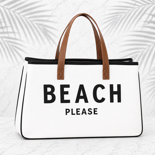 Beach Please Canvas Tote Gift Joyce’s Baskets Miami