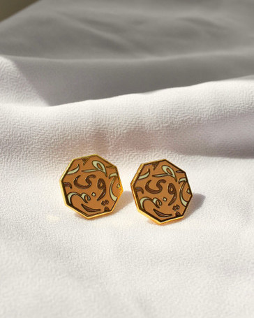Arabic Letters Octagon Earrings