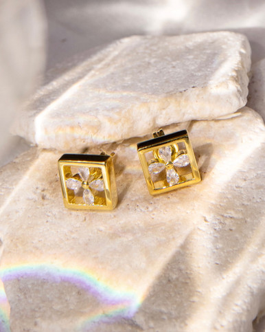 Layla Studs – Square Earrings Inspired by Night's Glow