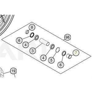 SPACER BUSH. FRONT WHEEL L/S (60309012100) (60309012100)