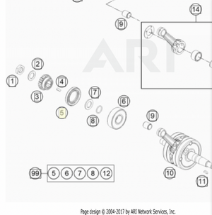 Rotary shaft lip-type seal 30x47x7 B Vit (0760304774E) 
No.5 in diagram