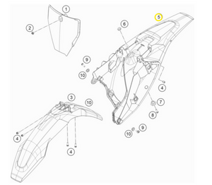 Rear fender (23608013000DBA) for Husqvarna TC 85 2023
No.5 in diagram
