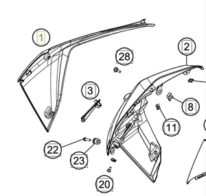 6070805100030 - TANK SPOILER BLACK RIGHT, 1290 Super Adventure R 2019-2020 - Item No.1 in image.