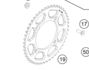 Genuine OEM Rear Sprocket KTM 65 SX, Husqvarna TC65 GASGAS MC 65 Year 2025 On, 46 tooth, 47 tooth, 48 tooth, 49 tooth