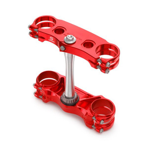 GASGAS Factory Racing Triple Clamps 125-450 MC/MCF 24 ON / 125-450 EC/ECF 24 ON, Red Aluminium.  Ride like the GASGAS Race Team