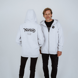 Norton Zip Up Hoodie With Front and Back Logos