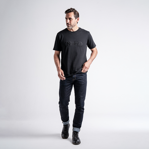 Norton Short Sleeve Black Tee with Large Embroidered Black Logo