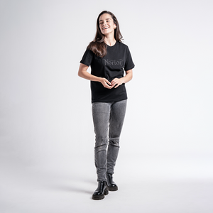 Norton Short Sleeve Black Tee with Large Embroidered Black Logo