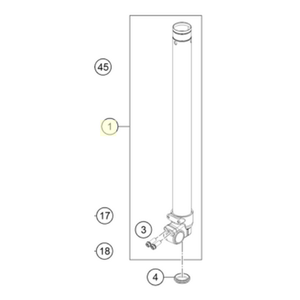 Axle clamp right + tube 85SX c (43570818S1)