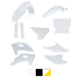 Acerbis Full Plastic Kit with Fork Guards, Husqvarna TC 85 2025 - 2026 white, black, OEM colour In Stock