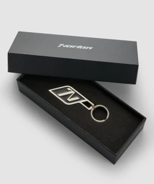 Norton black enamel motorcycles logo key ring