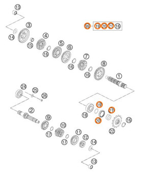 KTM OEM Counter Shaft REP.KIT KTM 65SX 00050000947