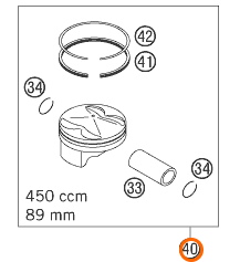 PISTON CPL. 450 D=89MM SI.1 03 (59430007000 I)