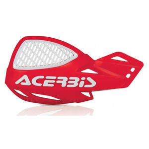 Red with White MX Vented Handguards Acerbis