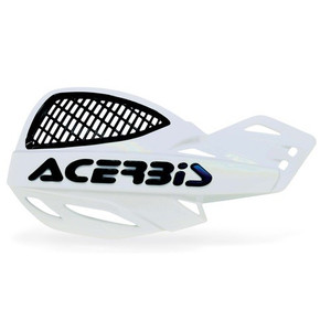 White with Black MX Vented Handguards Acerbis