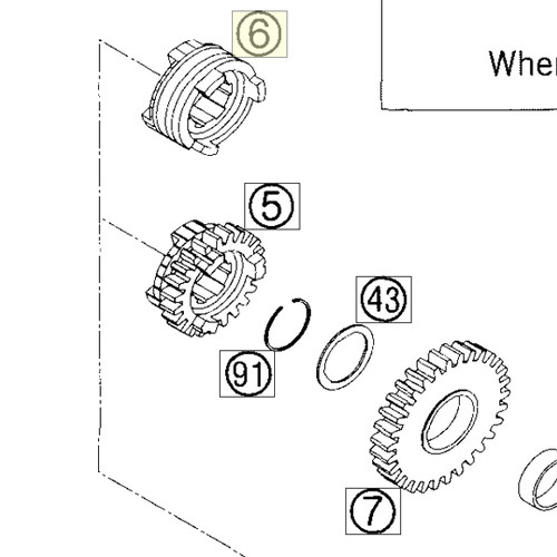 SLIDING GEAR 6TH GEAR SX 2003 (50333005400) (50333005400)