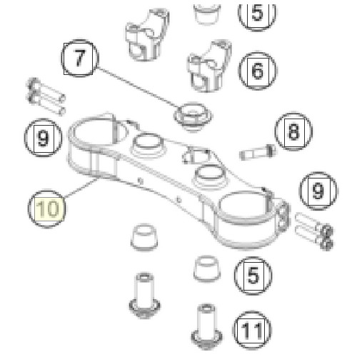Upper triple clamp 33-35 offset (27001134234C1)