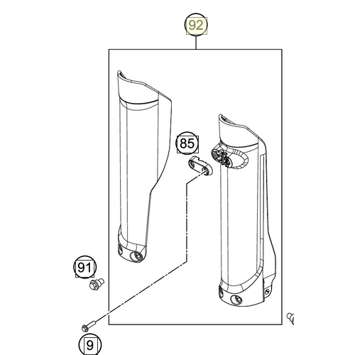 Fork protection kit TE/FE 21 with decal (25001094100DBJ)