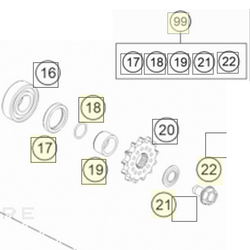 Repair kit output shaft 85 (00050000990)