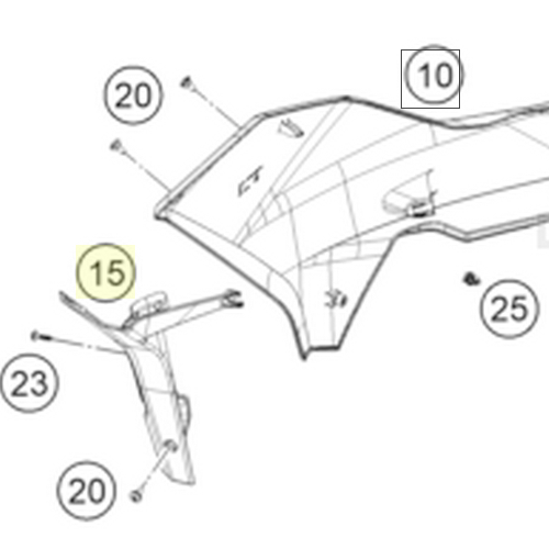 Fuel tank spoiler inner right (A61008024000C1)