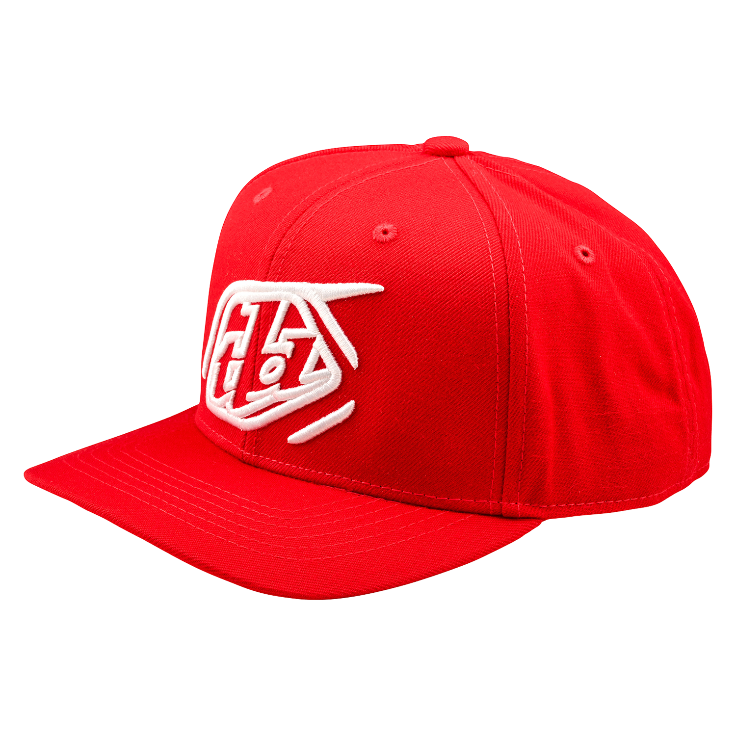 Badge Curved Snapback Cap by Troy Lee Designs - Red (front)