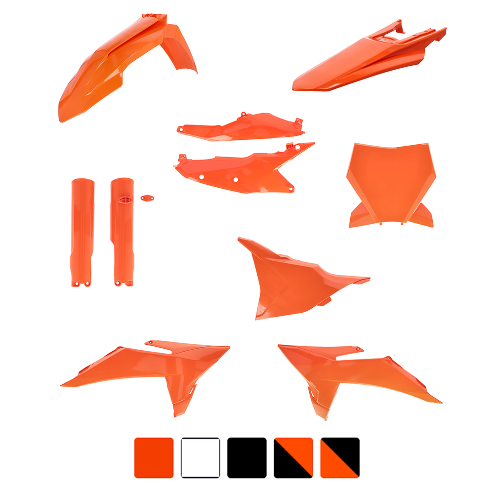 2025 - 2026 Acerbis Full Plastics Kit KTM SX/SX-F XC/XC-F Black, White, Orange