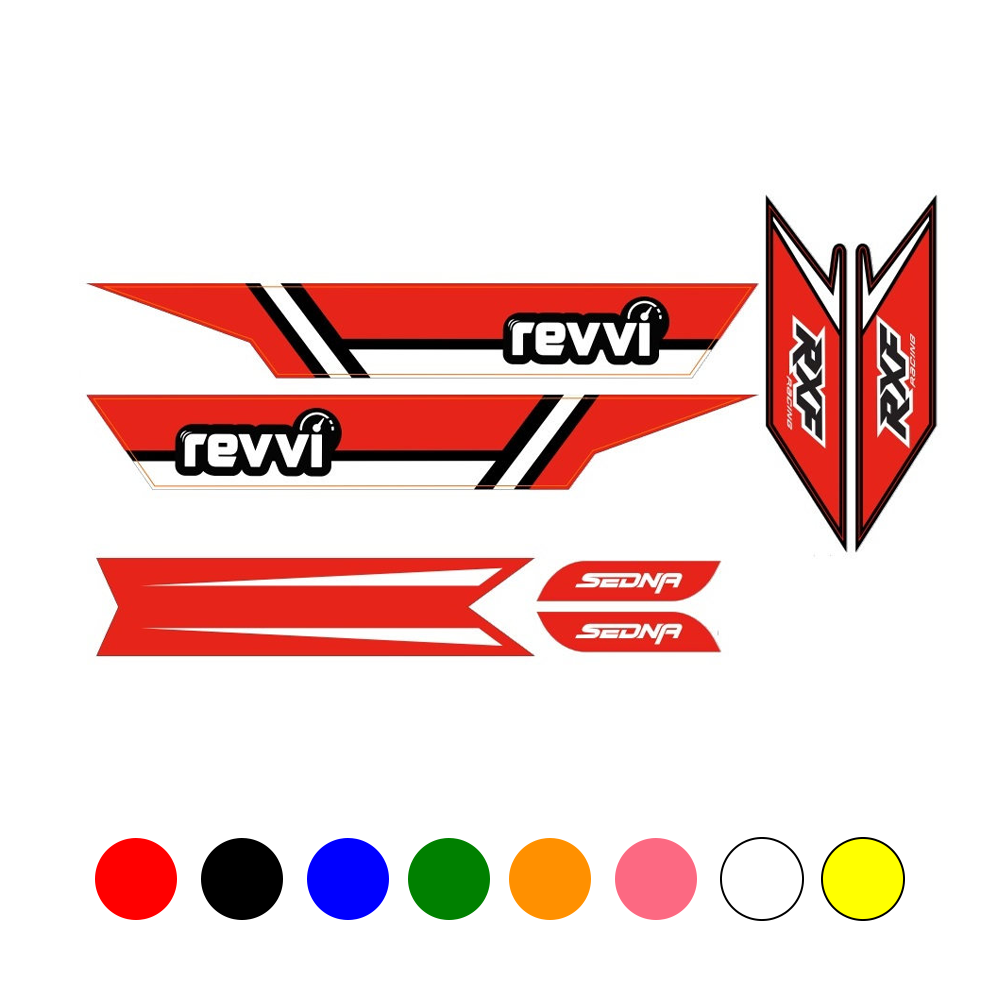 Revvi 16 Graphics Kit -  available in Red, Black, Blue, Green, Orange, Pink, White, and Yellow