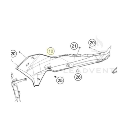 Fuel tank spoiler right | with Decal (A61008051000ABB)