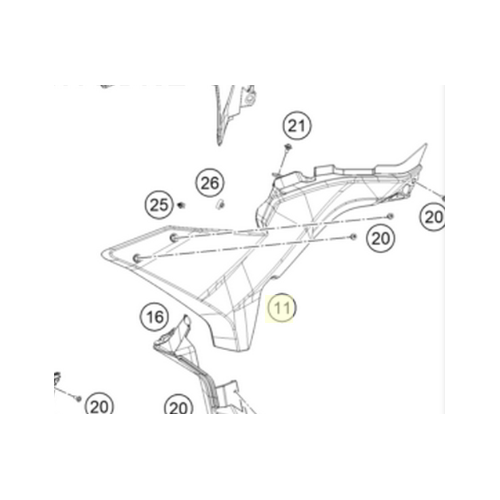 Fuel tank spoiler left | with Decal (A61008050000ABB)