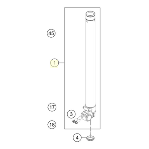 Axle clamp right + tube 85SX c (43570818S1)