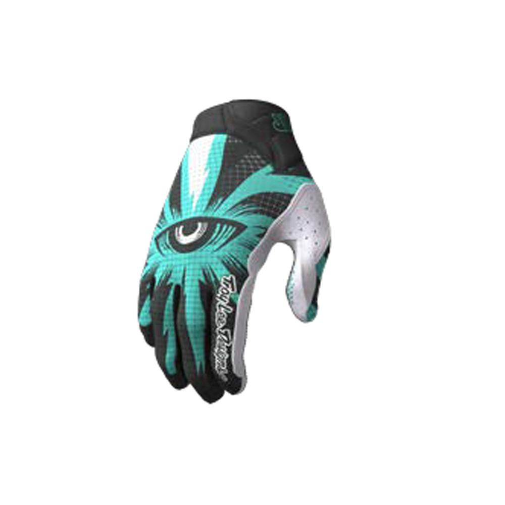 Troy Lee Designs Air Gloves | Cyclops - Carbon/Real Teal