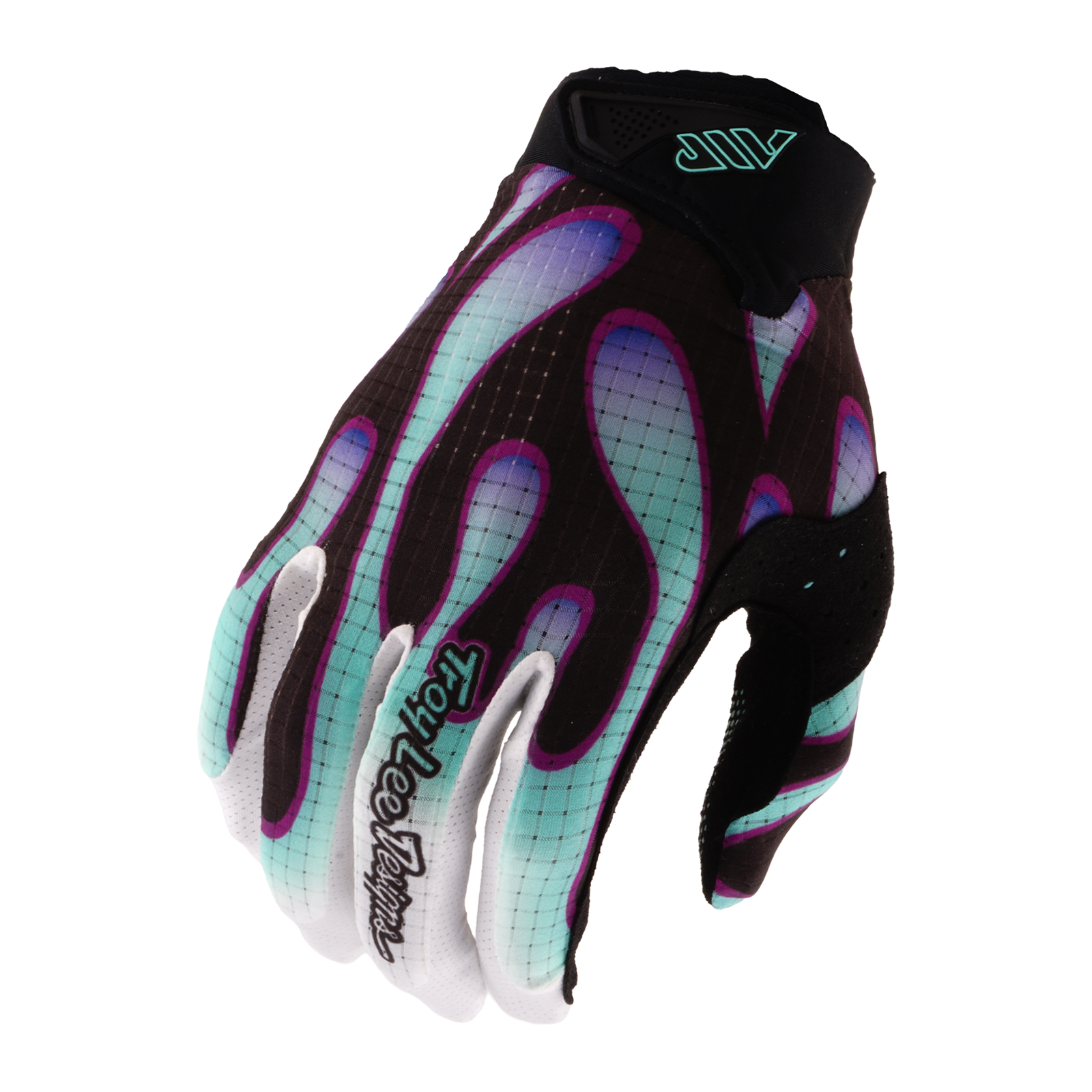 Troy Lee Designs (TLD) Youth Air Gloves | Overspray - Black/Real Teal