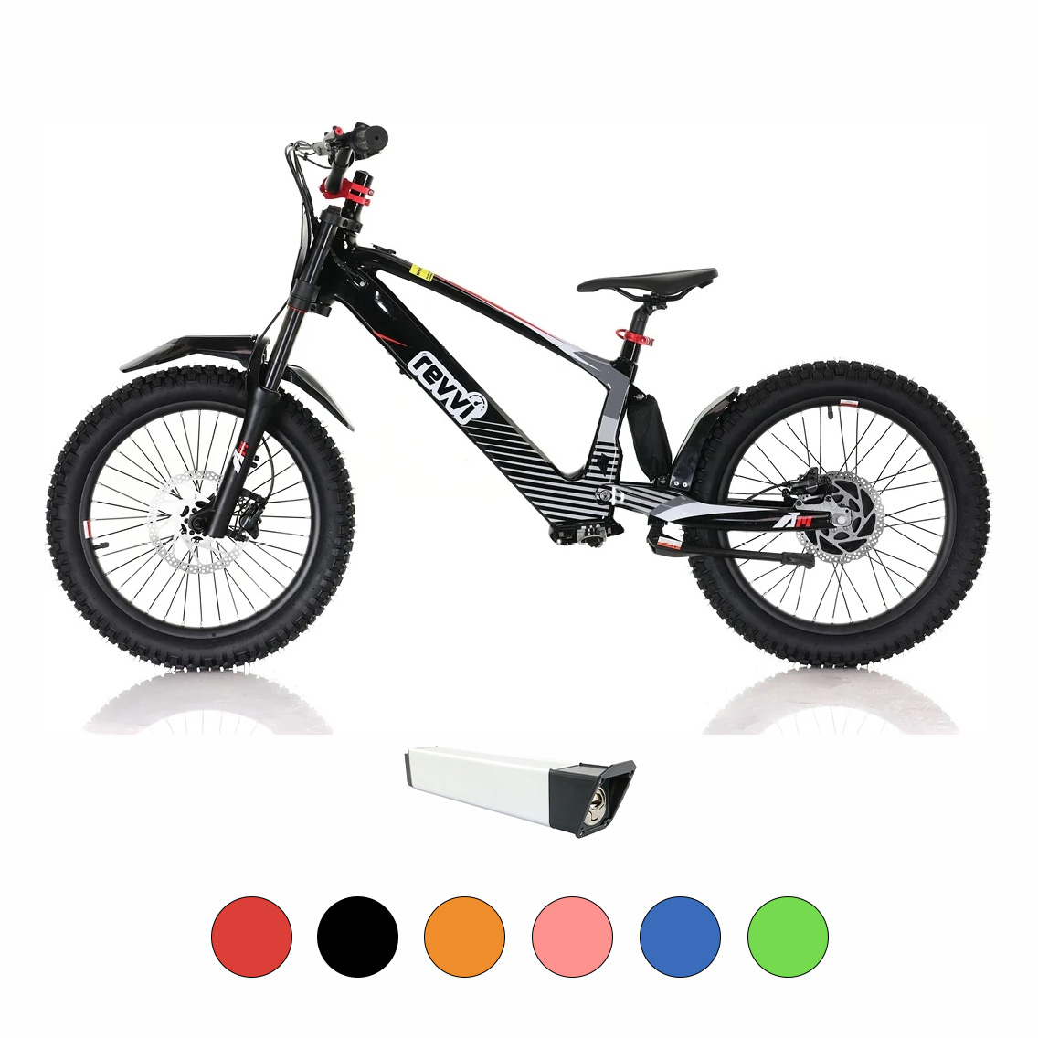 Revvi 20" Electric Bike + Removable battery pack 36v 7.5ah Bundle | Black, Blue, Orange, Pink, Red & Green