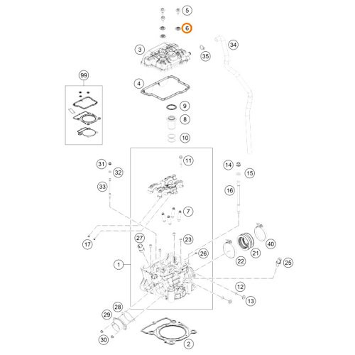 KTM OEM Rubber Gasket For Screw 77036054150