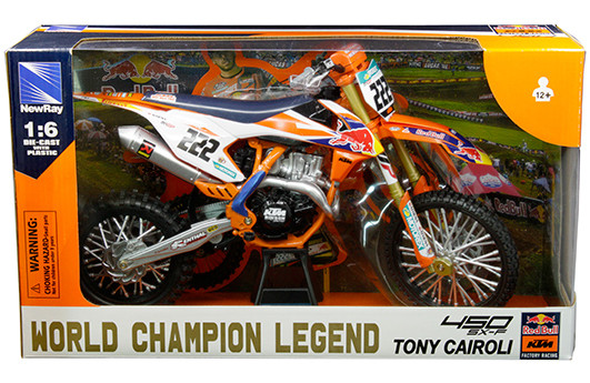 KTM 450 SX-F Tony Cairoli Legend Edition 1:6 Scale Toy Model (TOY054)
