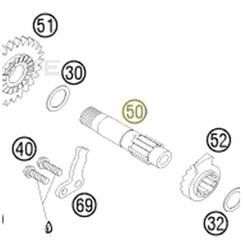 KICKSTARTER SHAFT 125/200ྞ (50333050000)