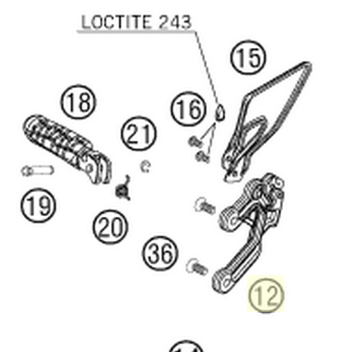 FOOTREST BRACKET FRONT R/S 05 (61003039000)