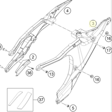 Subframe, left (25103002210C1)