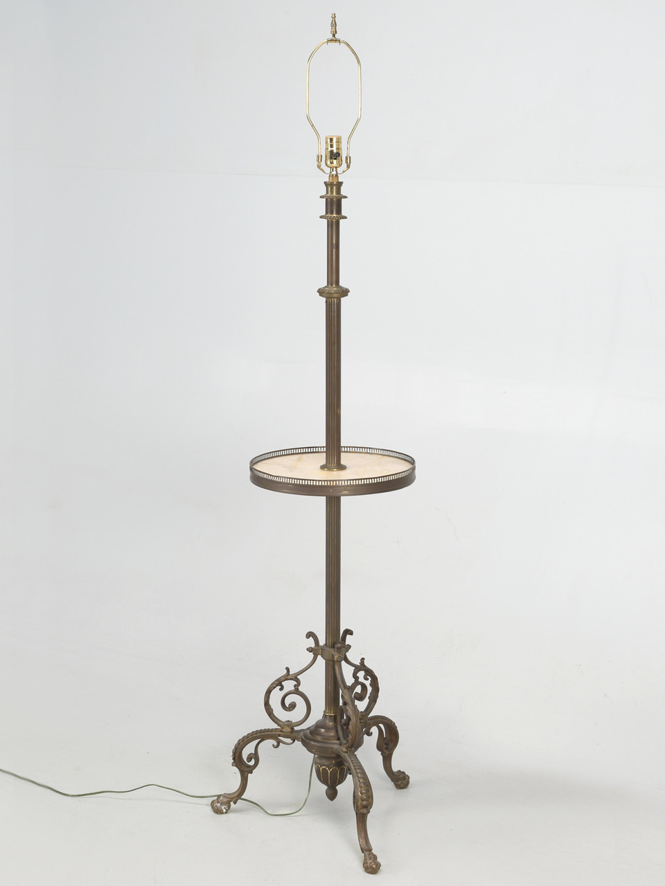 French Brass Floor Lamp with Hexagonal Base (LF1005-21) — 145 Antiques